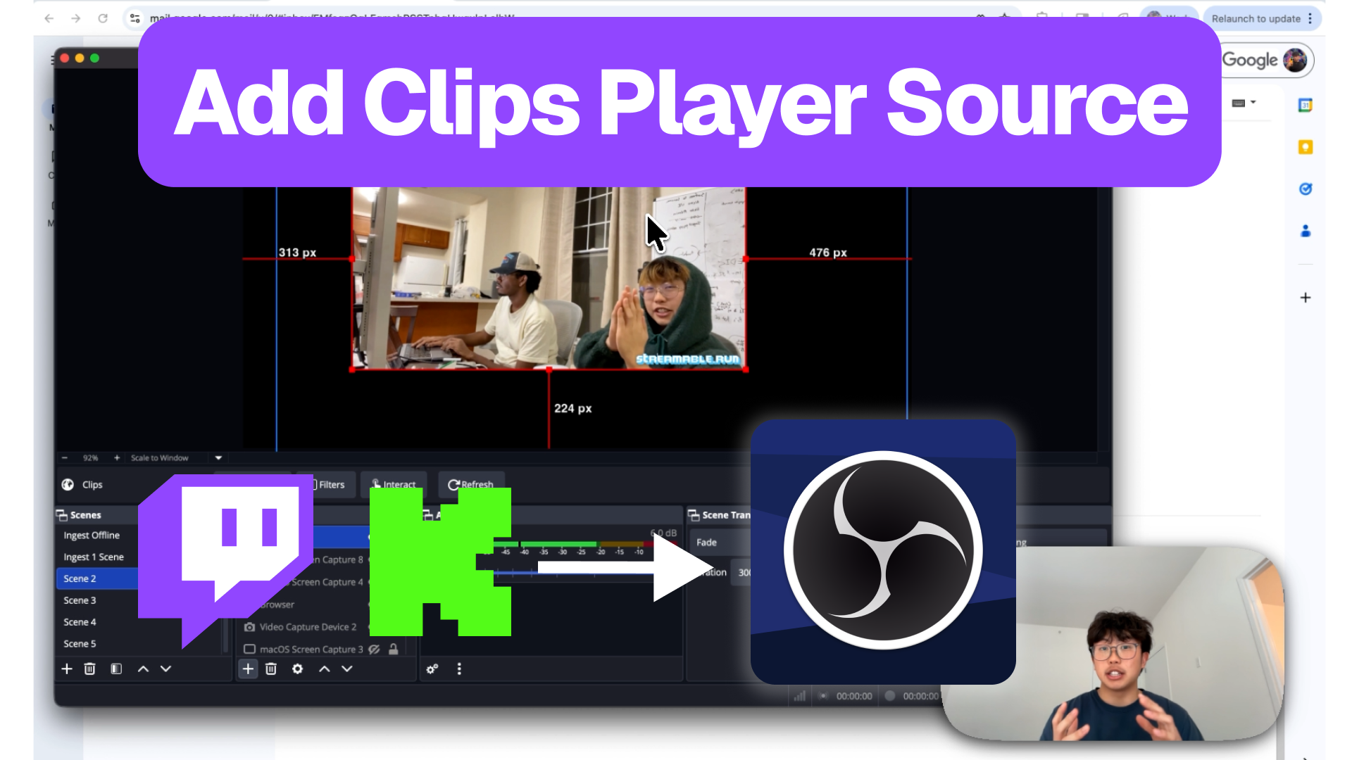 How To Add Twitch/Kick Clips Player To OBS (Video Walkthrough)