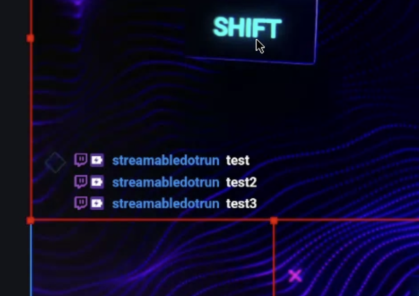 Finished stream scene in Remote OBS showing chat messages visible over the stream layout.