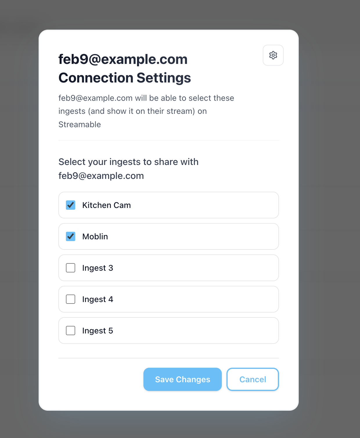 Friend connection accepted with ingest sharing options available.